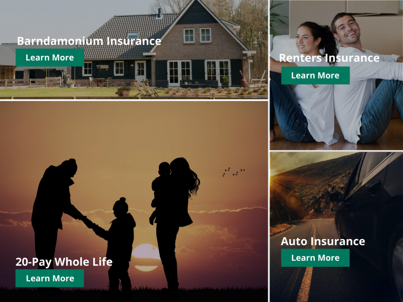 a collage of different insurance offerings